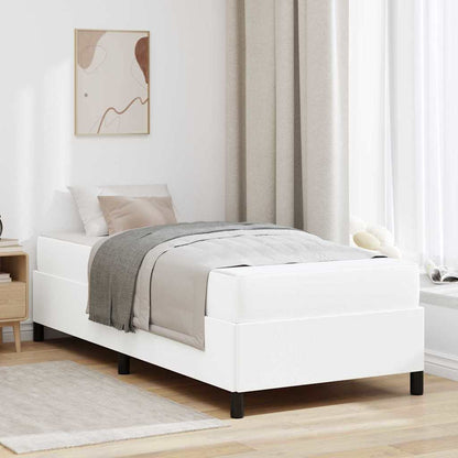 Sengeramme Med Madras Med Madras Hvid 90 X 190 Cm Kunstlæder - Hovedbillede