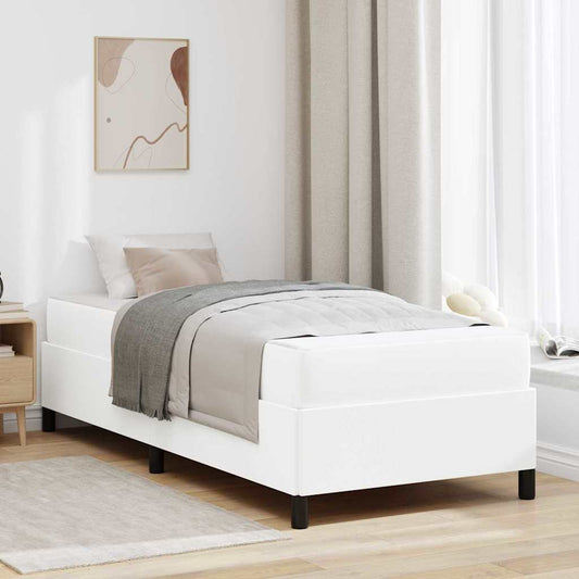 Sengeramme Med Madras Med Madras Hvid 90 X 190 Cm Kunstlæder - Hovedbillede
