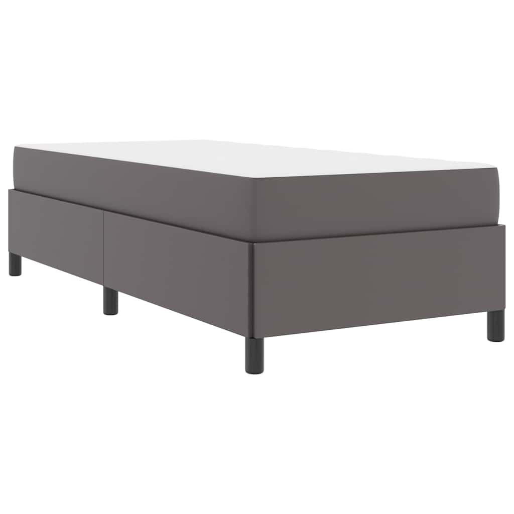 Sengeramme Med Madras Med Madras Grå 90 X 190 Cm Kunstlæder - Billede 2