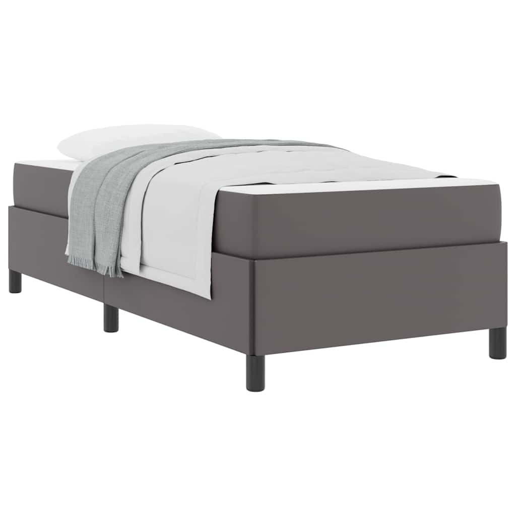 Sengeramme Med Madras Med Madras Grå 90 X 190 Cm Kunstlæder - Billede 3