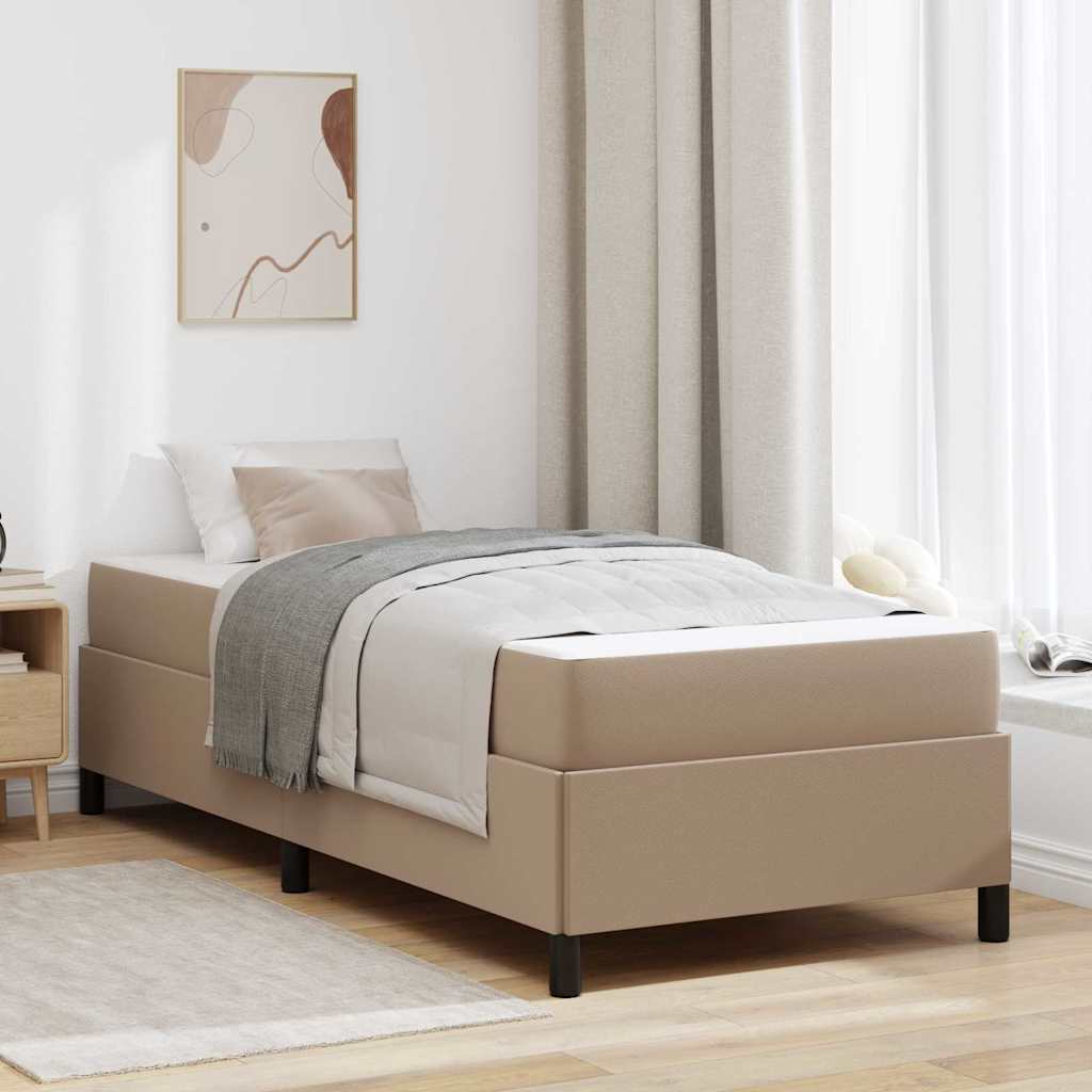 Sengeramme Med Madras Cappuccino 90 X 200 Cm Kunstlæder - Hovedbillede