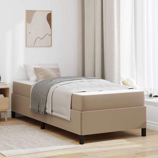 Sengeramme Med Madras Cappuccino 100 X 200 Cm Kunstlæder - Hovedbillede