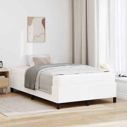 Sengeramme Med Madras Med Madras Hvid 120 X 200 Cm Kunstlæder - Hovedbillede