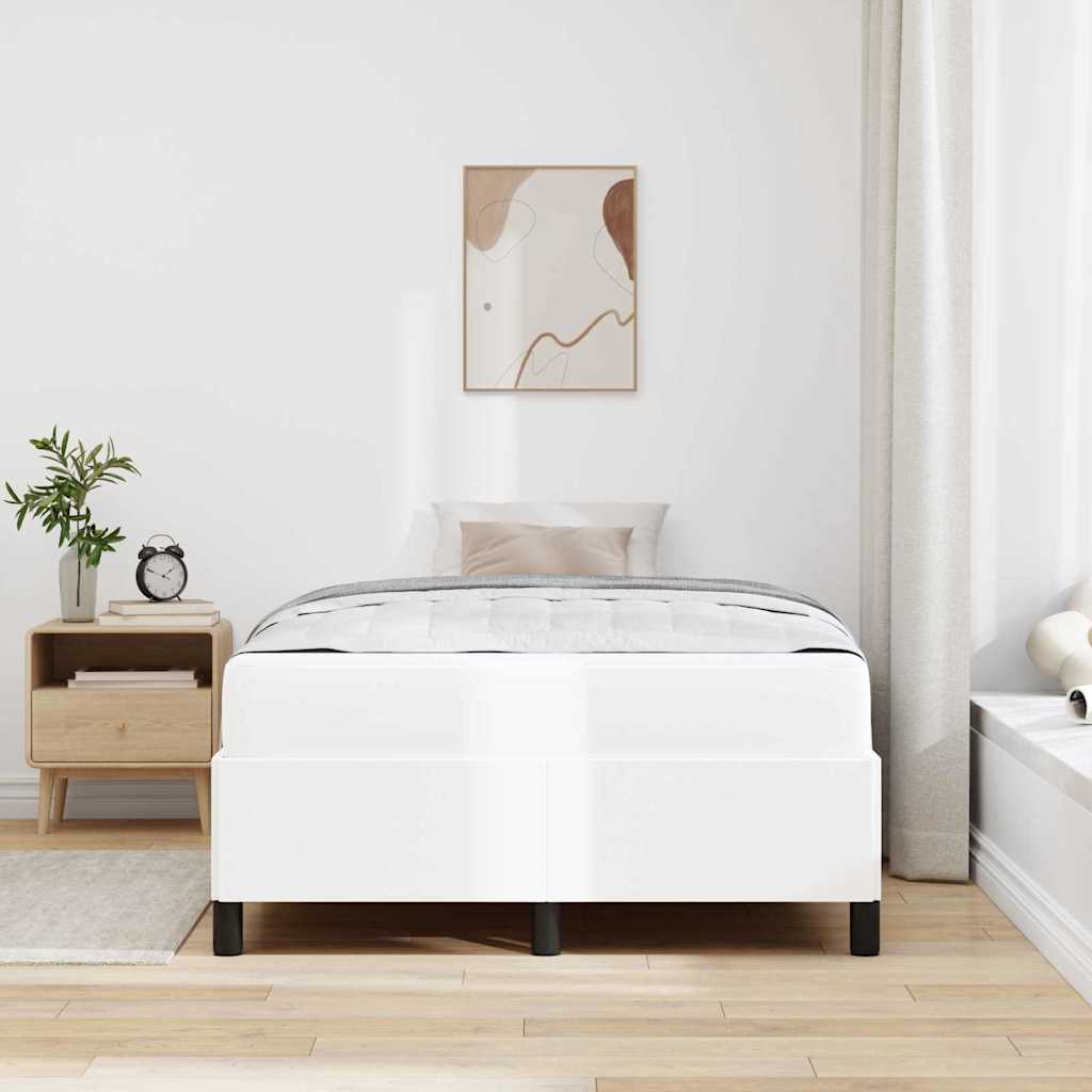 Sengeramme Med Madras Med Madras Hvid 120 X 200 Cm Kunstlæder - Billede 4