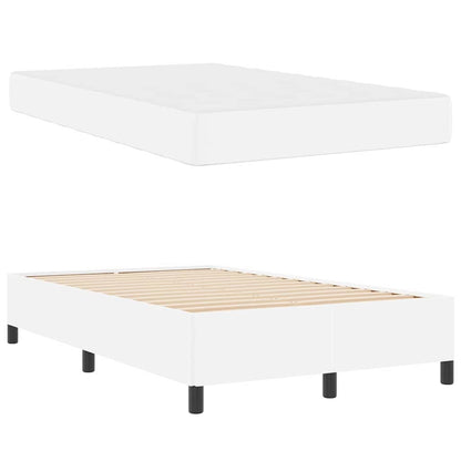 Sengeramme Med Madras Med Madras Hvid 120 X 200 Cm Kunstlæder - Billede 5