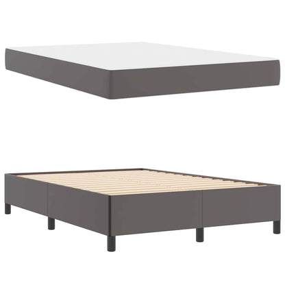 Sengeramme Med Madras Med Madras Grå 140 X 190 Cm Kunstlæder - Billede 5