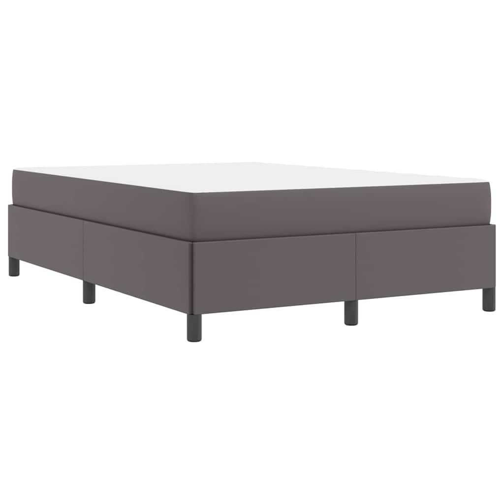 Sengeramme Med Madras Med Madras Grå 140 X 190 Cm Kunstlæder - Billede 8