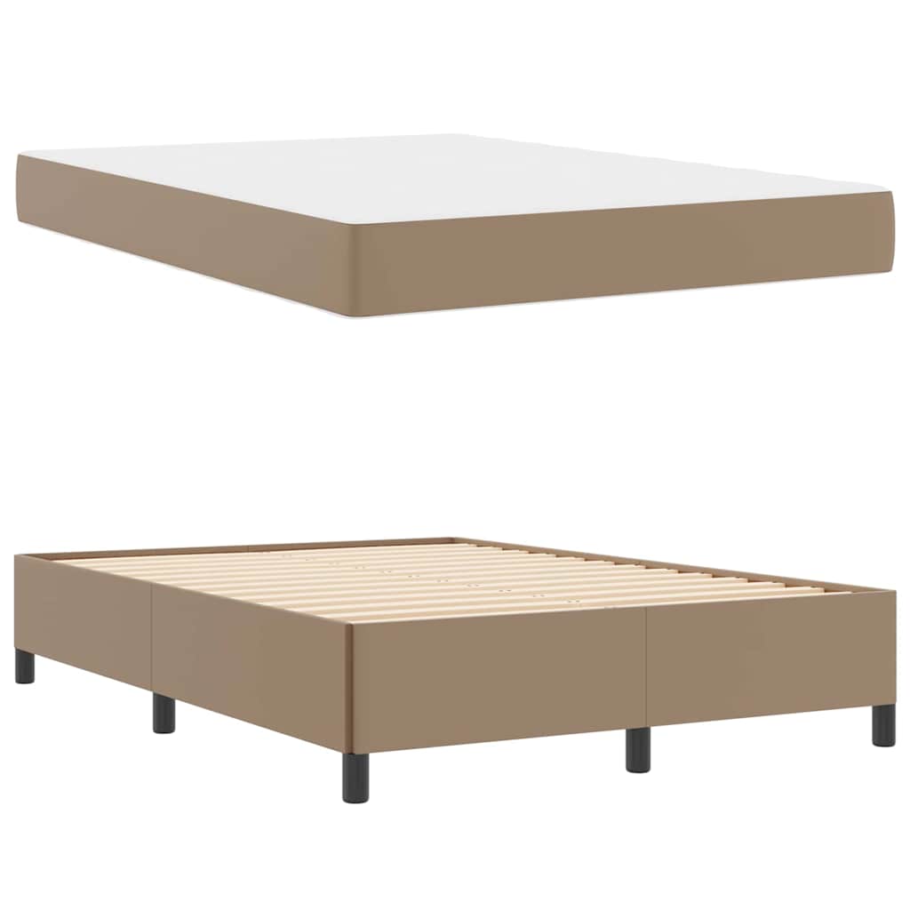 Sengeramme Med Madras Cappuccino 140 X 190 Cm Kunstlæder - Billede 5