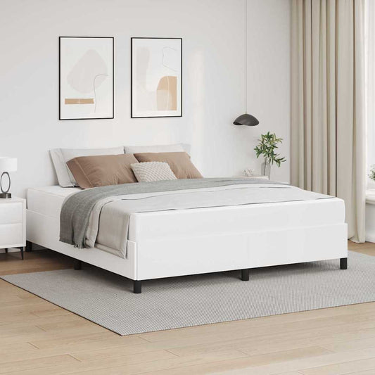 Sengeramme Med Madras Med Madras Hvid 180 X 200 Cm Kunstlæder - Hovedbillede