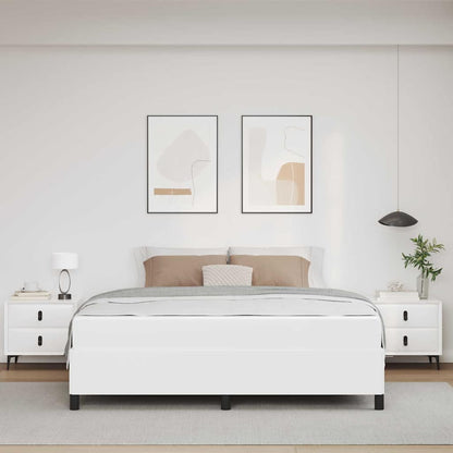 Sengeramme Med Madras Med Madras Hvid 180 X 200 Cm Kunstlæder - Billede 4