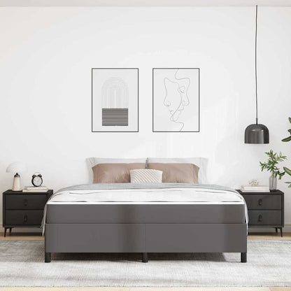 Sengeramme Med Madras Med Madras Grå 180 X 200 Cm Kunstlæder - Billede 4