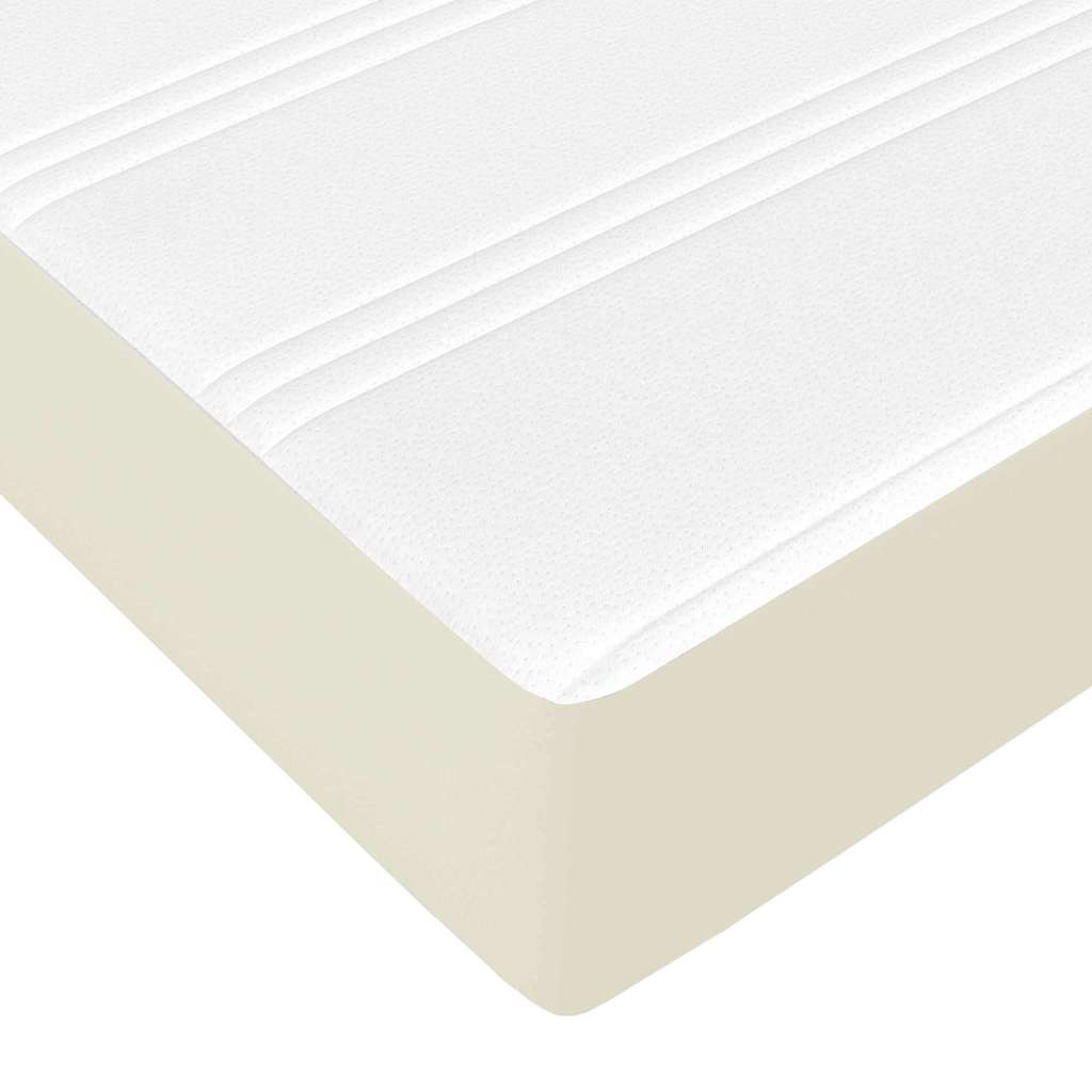 Sengeramme Med Madras Med Madras Creme 200 X 200 Cm Kunstlæder - Billede 10