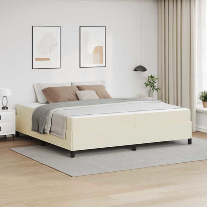 Sengeramme Med Madras Med Madras Creme 200 X 200 Cm Kunstlæder - Hovedbillede