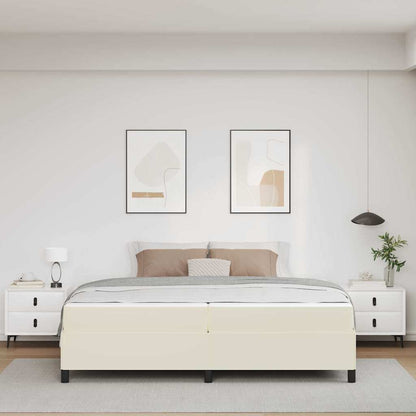 Sengeramme Med Madras Med Madras Creme 200 X 200 Cm Kunstlæder - Billede 4