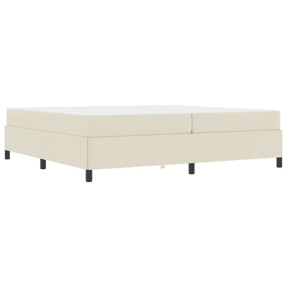 Sengeramme Med Madras Med Madras Creme 200 X 200 Cm Kunstlæder - Billede 2