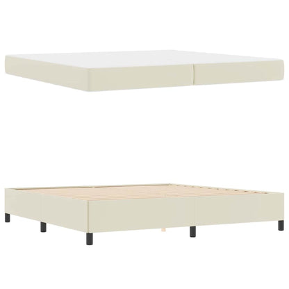 Sengeramme Med Madras Med Madras Creme 200 X 200 Cm Kunstlæder - Billede 5
