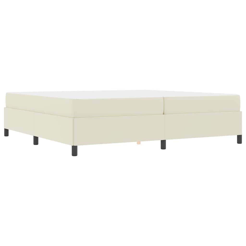 Sengeramme Med Madras Med Madras Creme 200 X 200 Cm Kunstlæder - Billede 8