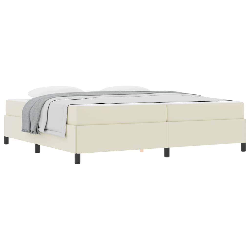 Sengeramme Med Madras Med Madras Creme 200 X 200 Cm Kunstlæder - Billede 3