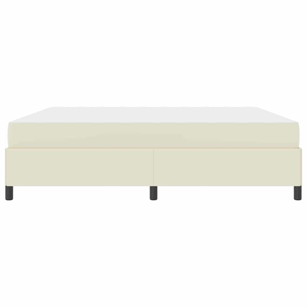 Sengeramme Med Madras Med Madras Creme 200 X 200 Cm Kunstlæder - Billede 7