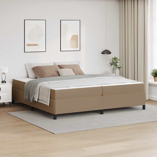 Sengeramme Med Madras Cappuccino 200 X 200 Cm Kunstlæder - Hovedbillede