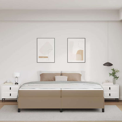 Sengeramme Med Madras Cappuccino 200 X 200 Cm Kunstlæder - Billede 4