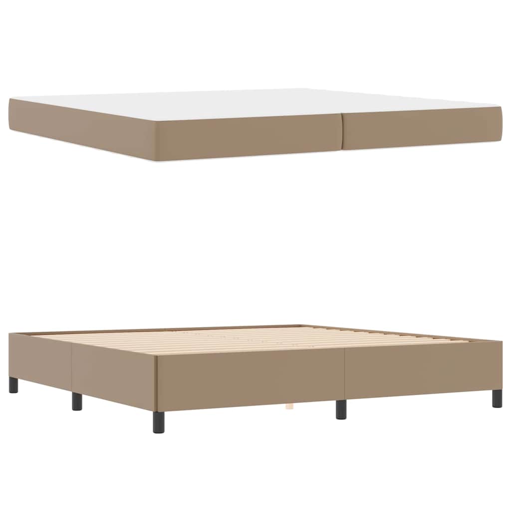 Sengeramme Med Madras Cappuccino 200 X 200 Cm Kunstlæder - Billede 5