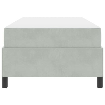 Sengestel Med Madras Lys Grå Og Grå Og Hvid 80 X 200 Cm Fløjl - Billede 7