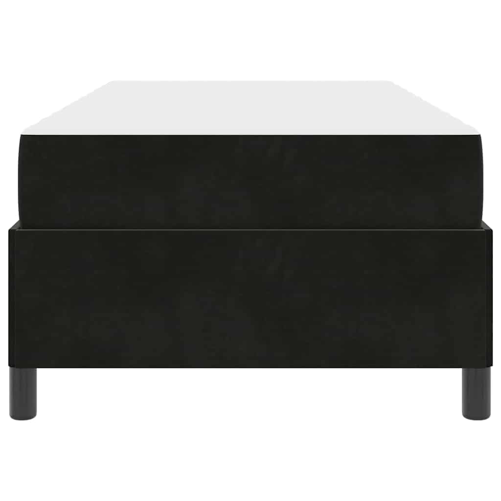 Sengestel Med Madras Sort Og Hvid Og Sort 80 X 200 Cm Fløjl - Billede 7