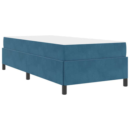 Sengestel Med Madras Mørkeblå Og Hvid 80 X 200 Cm Fløjl - Billede 2