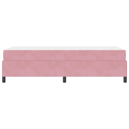 Sengestel Med Madras Lyserød Og Hvid 80 X 200 Cm Fløjl - Billede 7