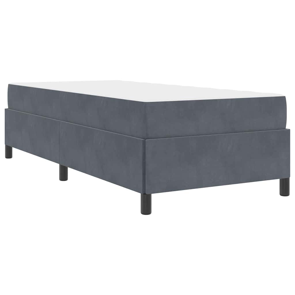Sengestel Mørk Grå Og Mørk Grøn Og Hvid 90 X 190 Cm Fløjl - Billede 2