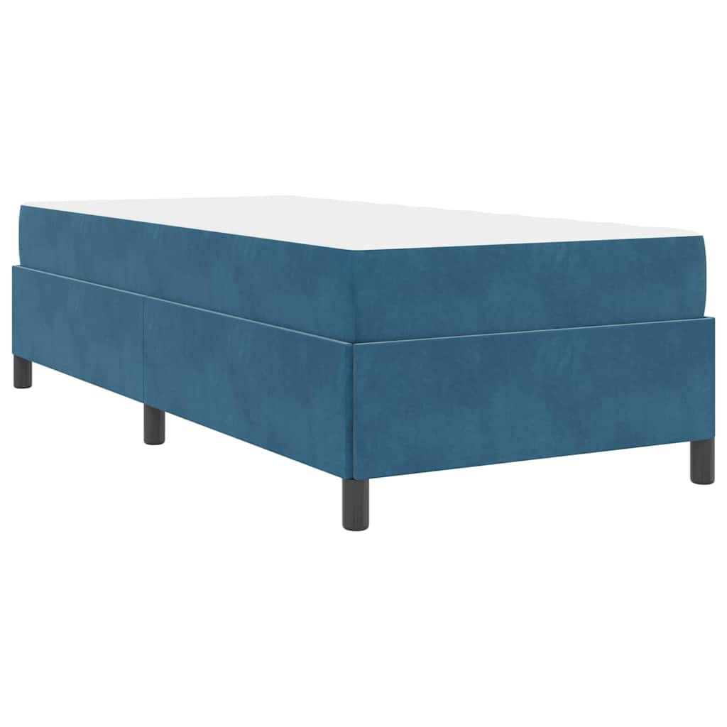 Sengestel Med Madras Mørkeblå Og Hvid 90 X 190 Cm Fløjl - Billede 10