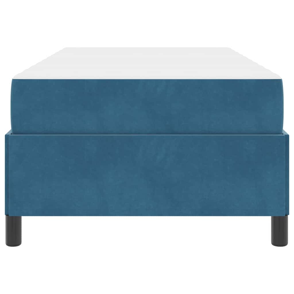 Sengestel Med Madras Mørkeblå Og Hvid 90 X 190 Cm Fløjl - Billede 7