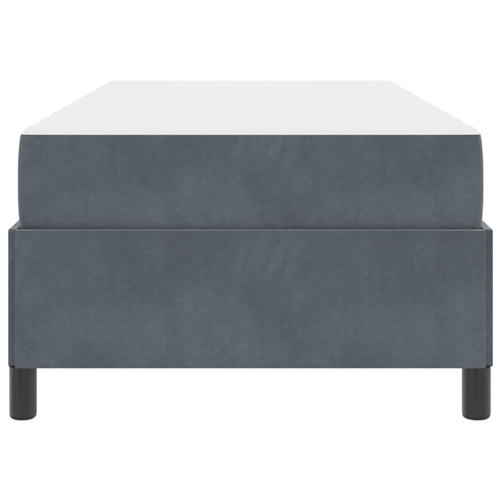 Sengestel Med Madras Mørk Grå Og Hvid 100 X 200 Cm Fløjl - Billede 7