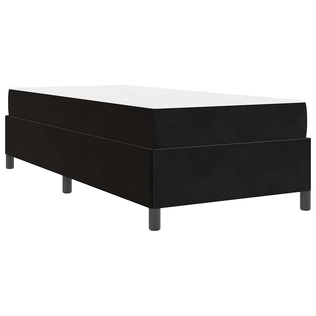 Sengestel Med Madras Sort Og Hvid Og Sort 100 X 200 Cm Fløjl - Billede 9