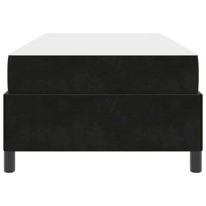 Sengestel Med Madras Sort Og Hvid Og Sort 100 X 200 Cm Fløjl - Billede 7