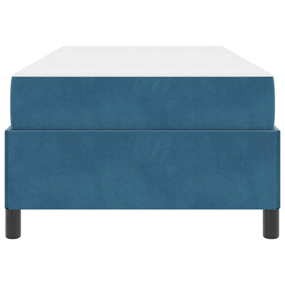 Sengestel Med Madras Mørkeblå Og Hvid 100 X 200 Cm Fløjl - Billede 7