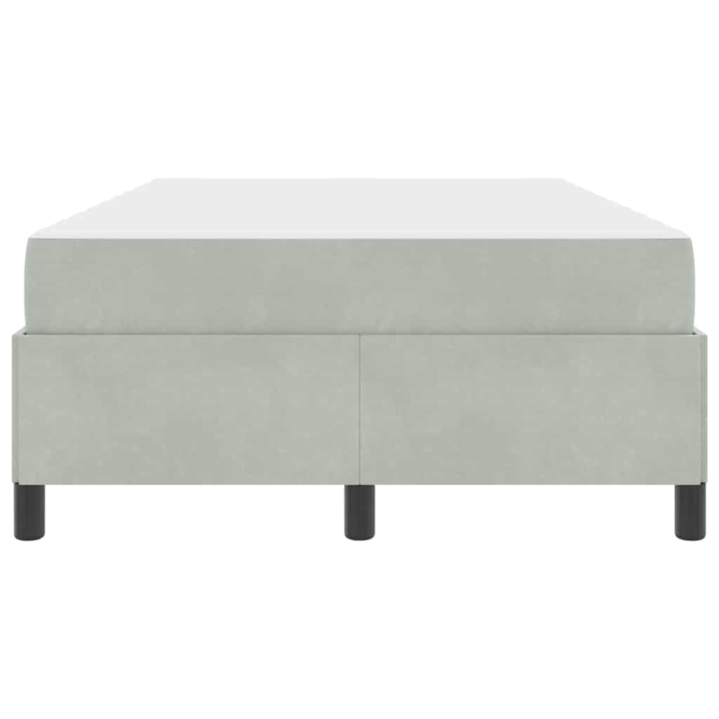 Sengestel Med Madras Hvid Og Lys Grå 120 X 190 Cm Fløjl - Billede 6