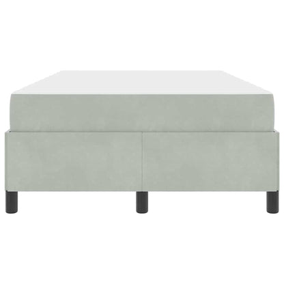 Sengestel Med Madras Hvid Og Lys Grå 120 X 190 Cm Fløjl - Billede 6