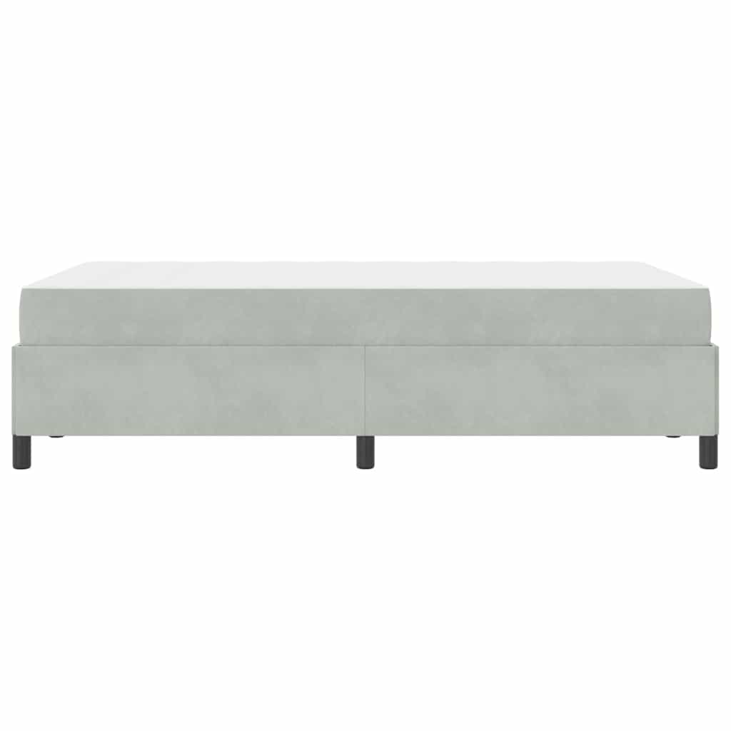 Sengestel Med Madras Hvid Og Lys Grå 120 X 190 Cm Fløjl - Billede 7