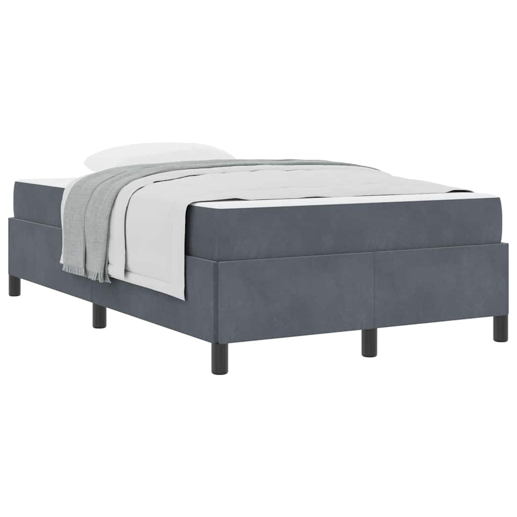Sengestel Med Madras Mørk Grå Og Hvid 120 X 190 Cm Fløjl - Billede 3