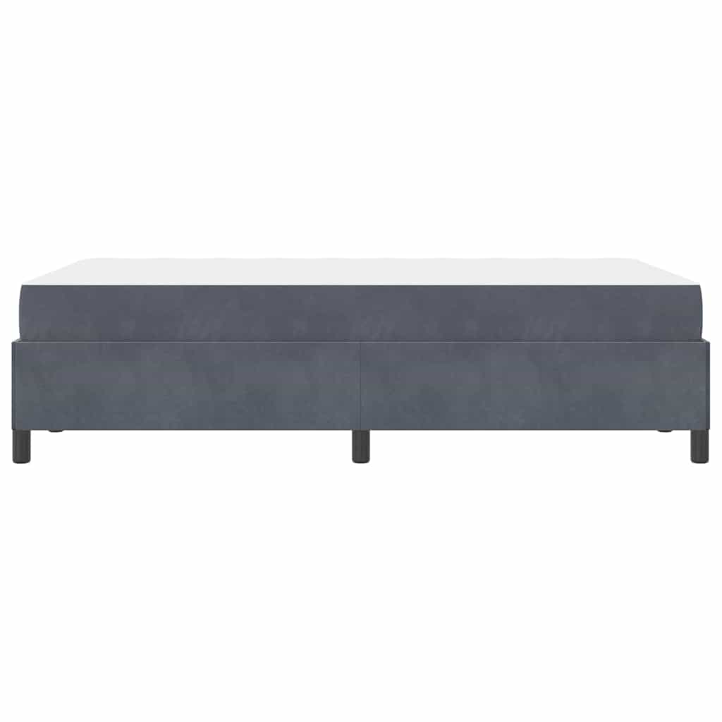 Sengestel Med Madras Mørk Grå Og Hvid 120 X 190 Cm Fløjl - Billede 7