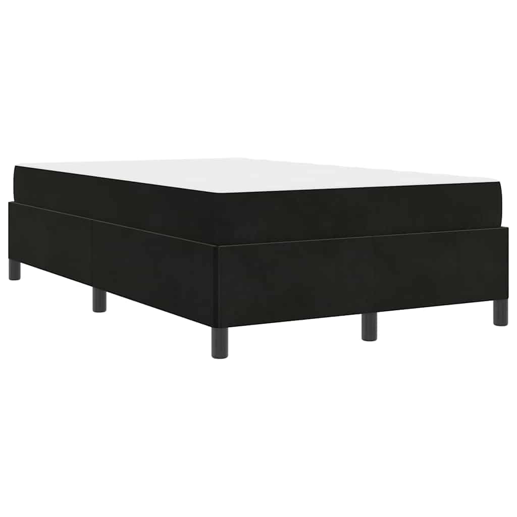 Sengestel Med Madras Sort Og Hvid 120 X 190 Cm Fløjl - Billede 2