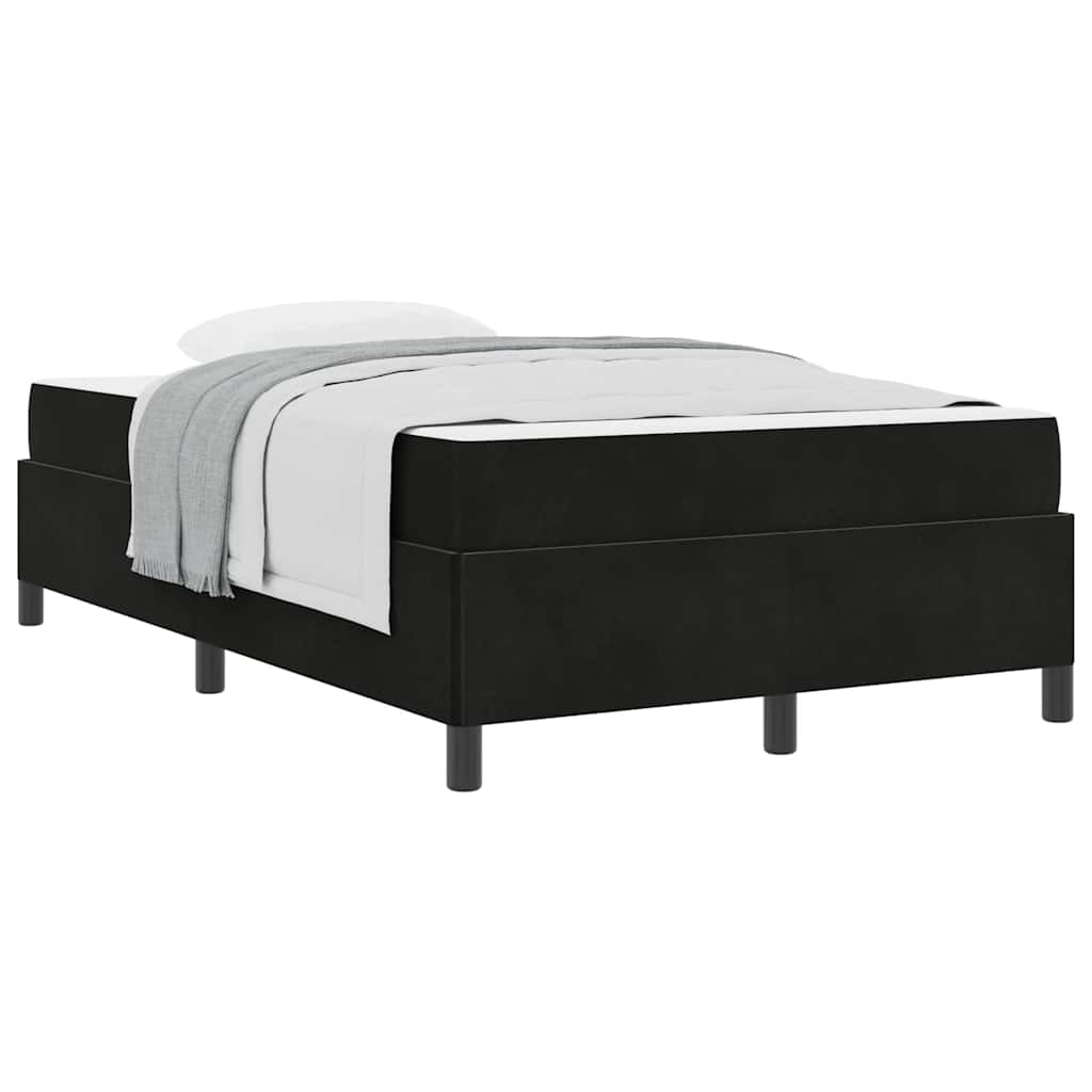 Sengestel Med Madras Sort Og Hvid 120 X 190 Cm Fløjl - Billede 3