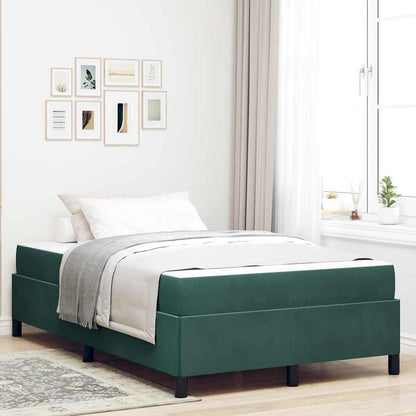 Sengestel Med Madras Mørkegrøn Og Hvid 120 X 190 Cm Fløjl - Hovedbillede