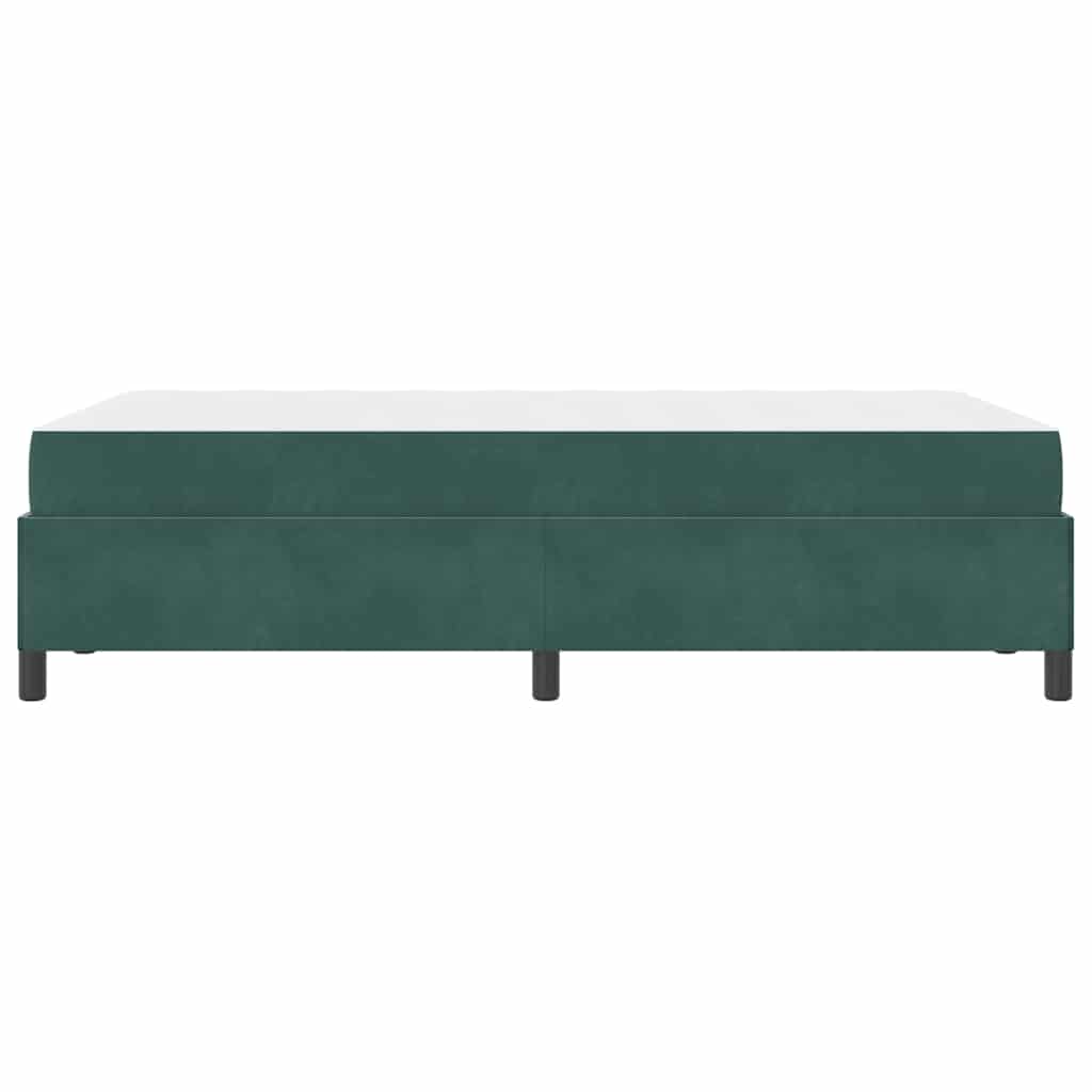 Sengestel Med Madras Mørkegrøn Og Hvid 120 X 190 Cm Fløjl - Billede 7