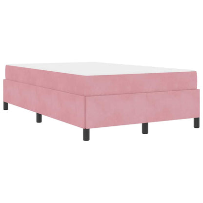 Sengestel Med Madras Lyserød Og Hvid 120 X 190 Cm Fløjl - Billede 2