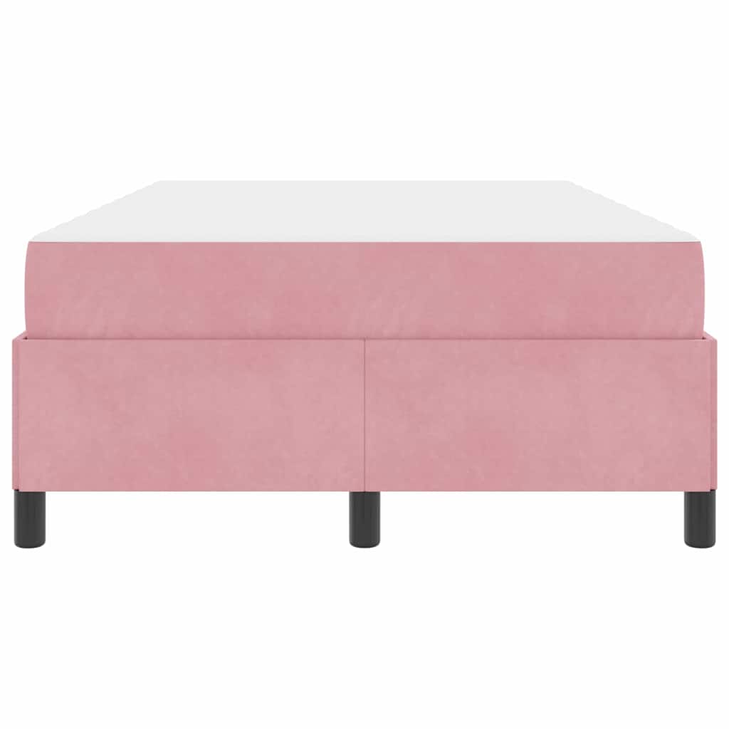 Sengestel Med Madras Lyserød Og Hvid 120 X 190 Cm Fløjl - Billede 6