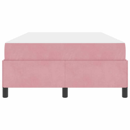 Sengestel Med Madras Lyserød Og Hvid 120 X 190 Cm Fløjl - Billede 6