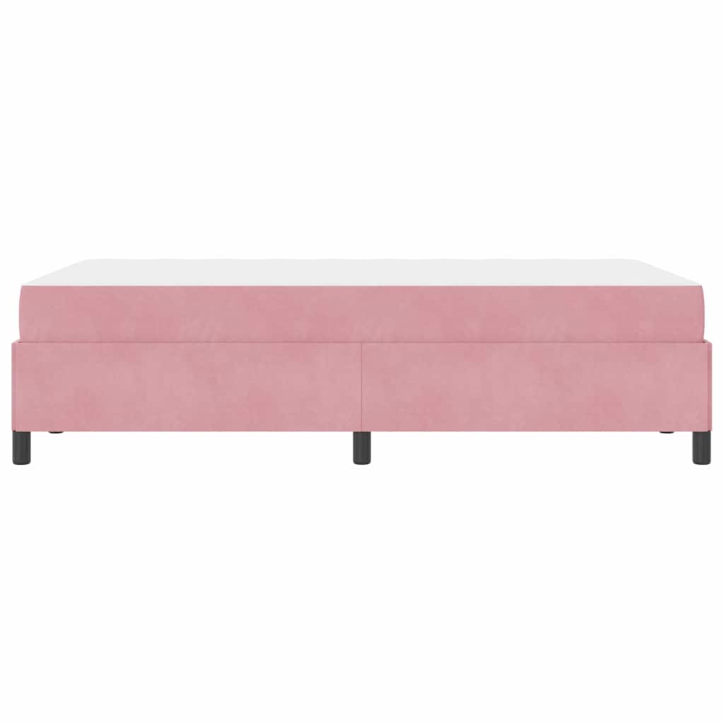 Sengestel Med Madras Lyserød Og Hvid 120 X 190 Cm Fløjl - Billede 7